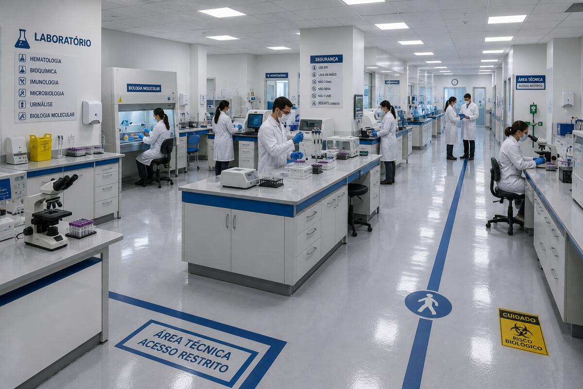 Pintura de piso epóxi em laboratórios